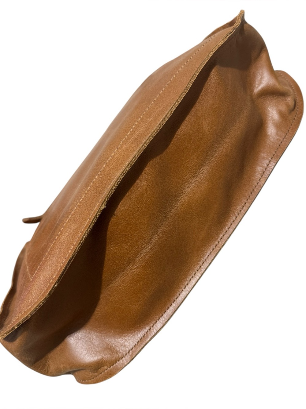 Handmade Genuine Leather Cow Hair Crossbody Bag Cognac $201 Retail NWT - Picture 14 of 16